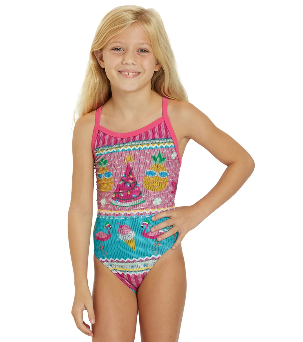 Sporti Granny Sweater Tropical Holiday Thin Strap One Piece Swimsuit Youth (22-28) - Image 5