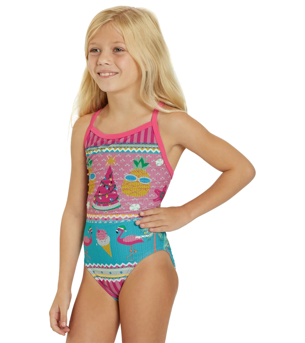 Sporti Granny Sweater Tropical Holiday Thin Strap One Piece Swimsuit Youth (22-28) - Image 8