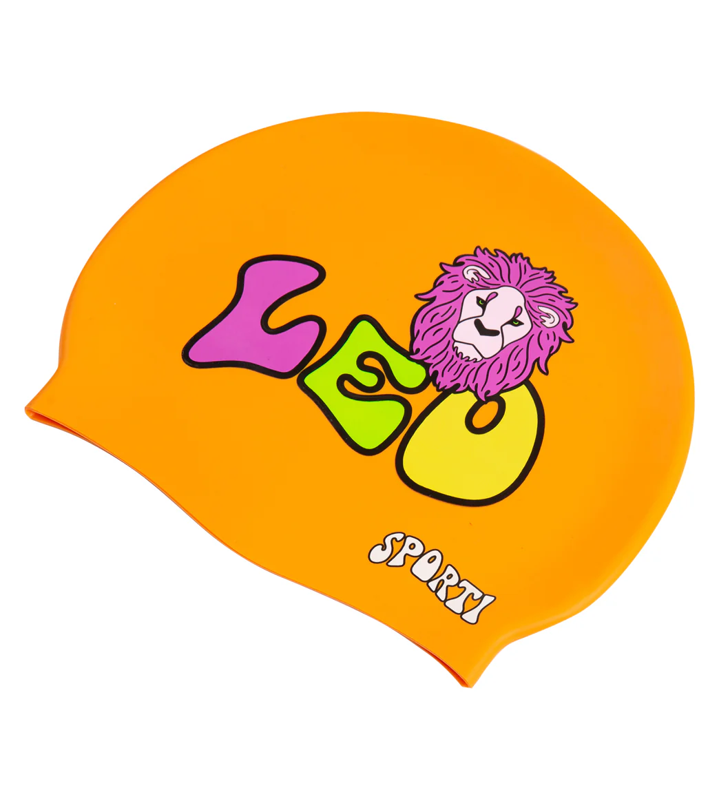 Sporti Groovy Zodiac Leo Silicone Swim Cap - Image 3