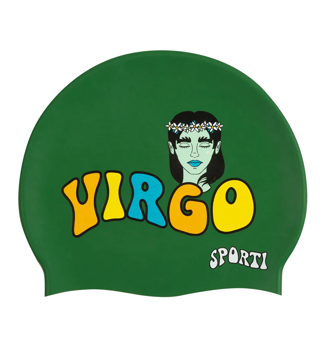 Sporti Groovy Zodiac Virgo Silicone Swim Cap - Image 2