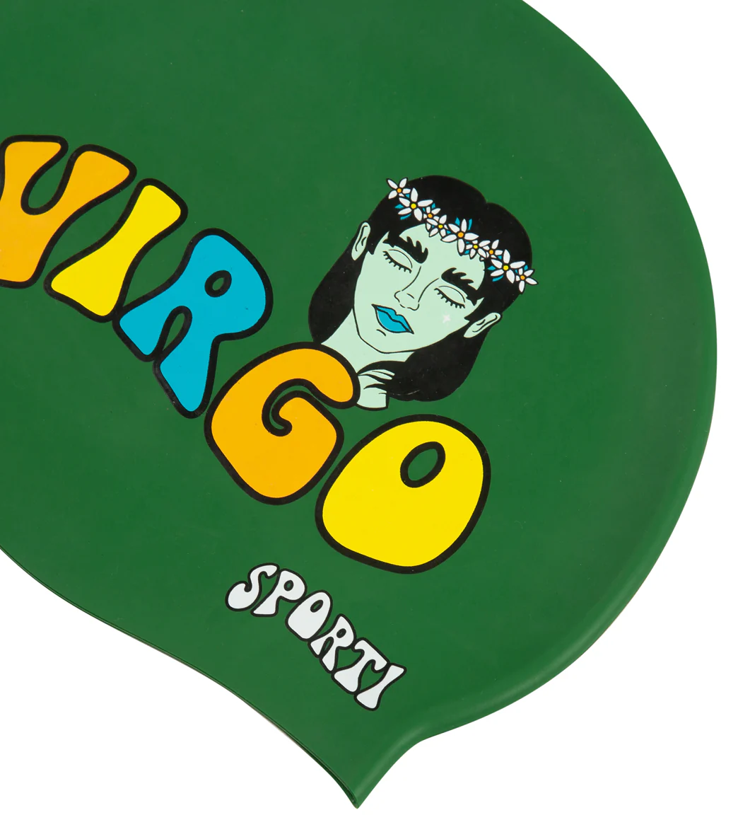 Sporti Groovy Zodiac Virgo Silicone Swim Cap - Image 3