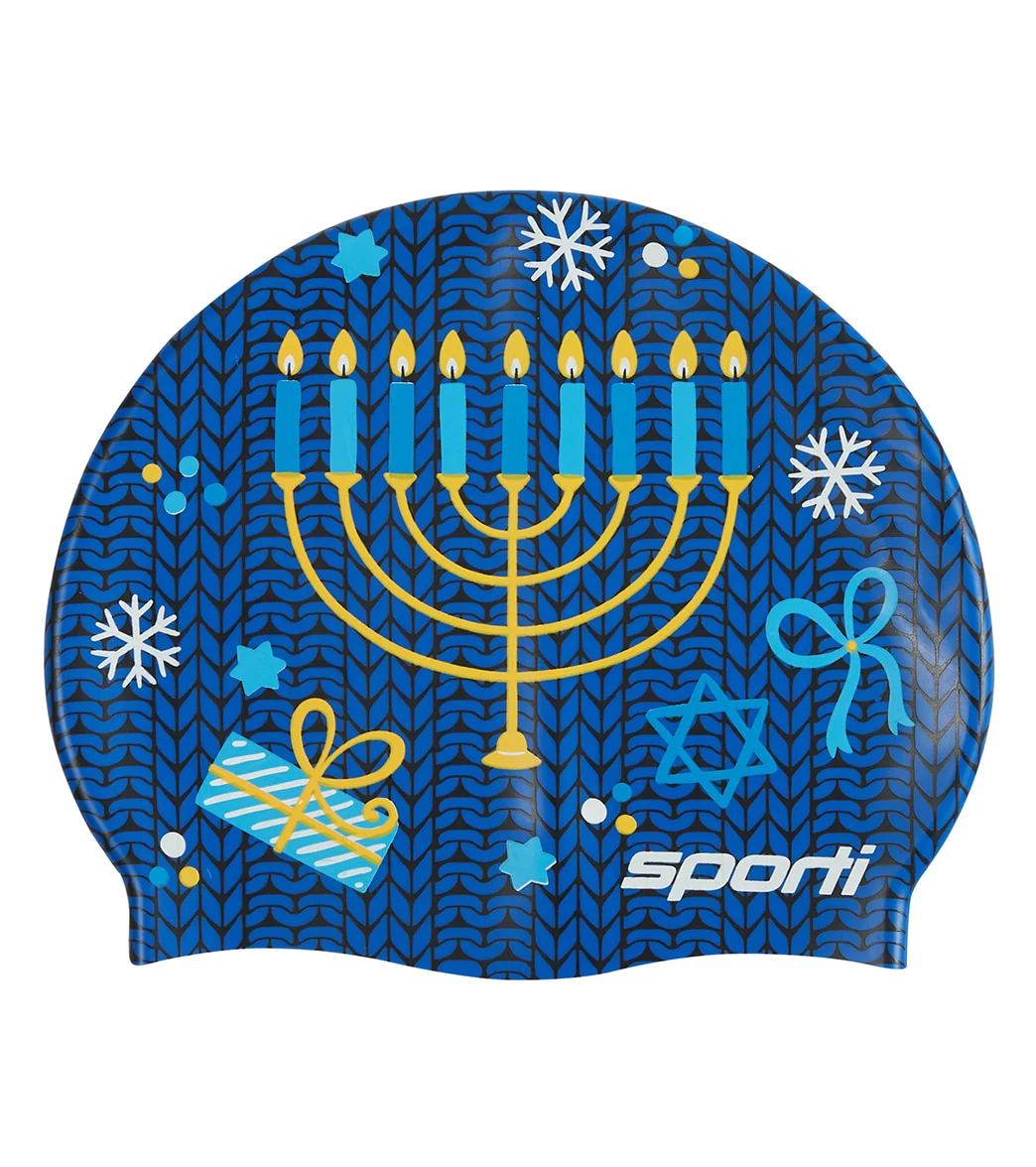 Sporti Hanukkah Silicone Swim Cap Jr. - Image 2