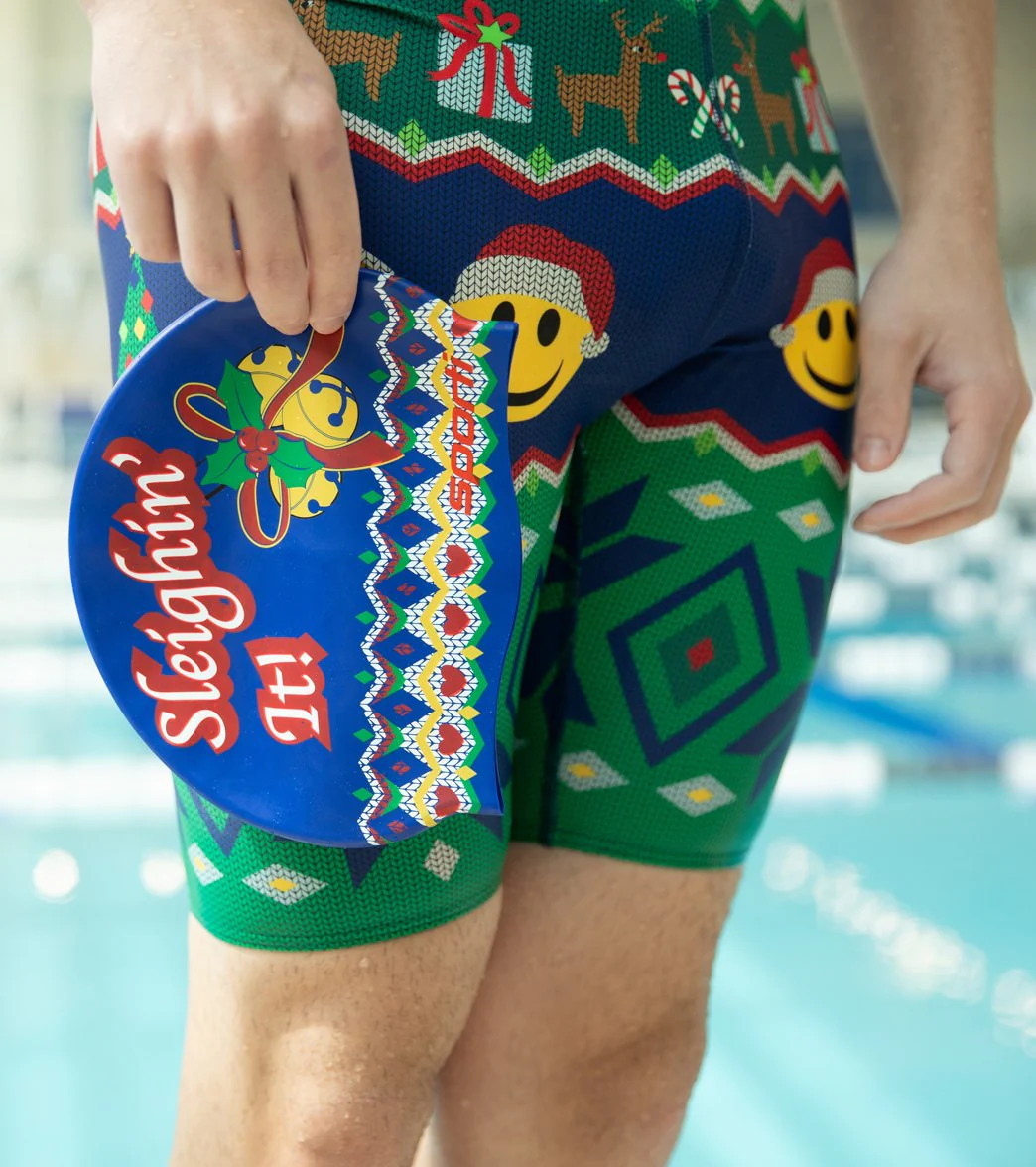 Sporti Holiday Sleighin' It Silicone Swim Cap Jr. - Image 4