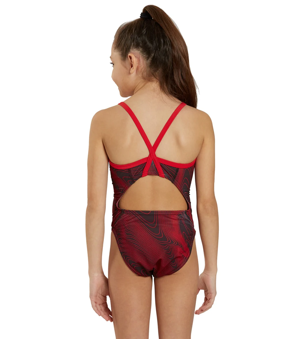 Sporti HydroLast Sonar Waves Thin Strap One Piece Swimsuit (22-40) - Image 76