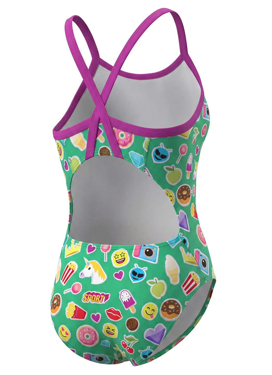 Sporti HydroLux Sticker Squad Thin Strap One Piece Swimsuit (22-44) - Image 9