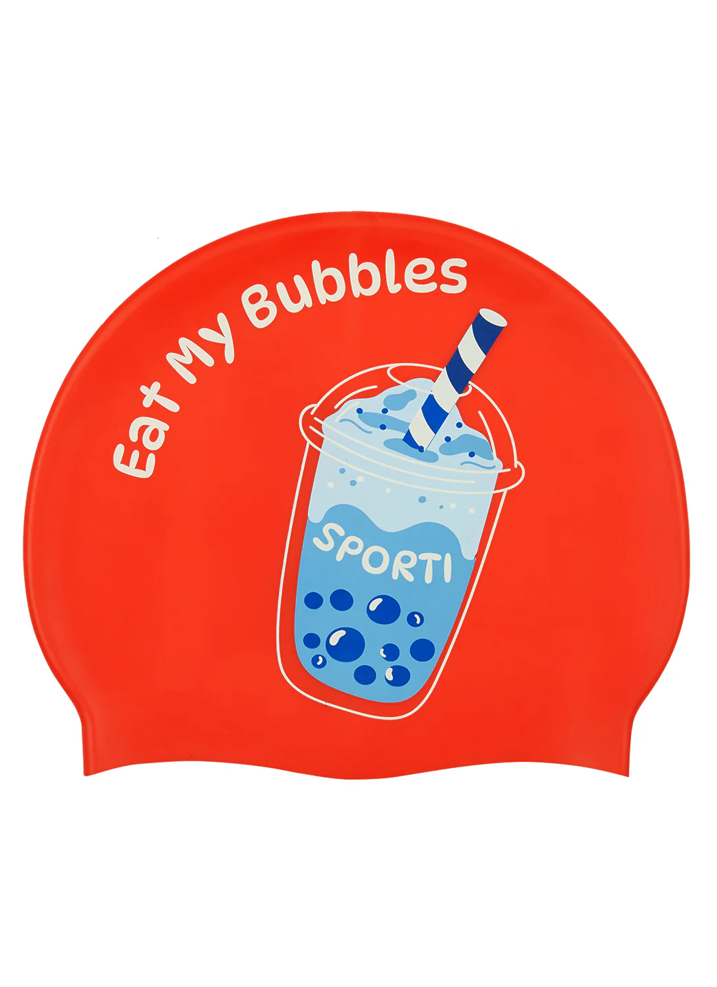 Sporti Limited Edition Bubble Tea Silicone Swim Cap - Image 2