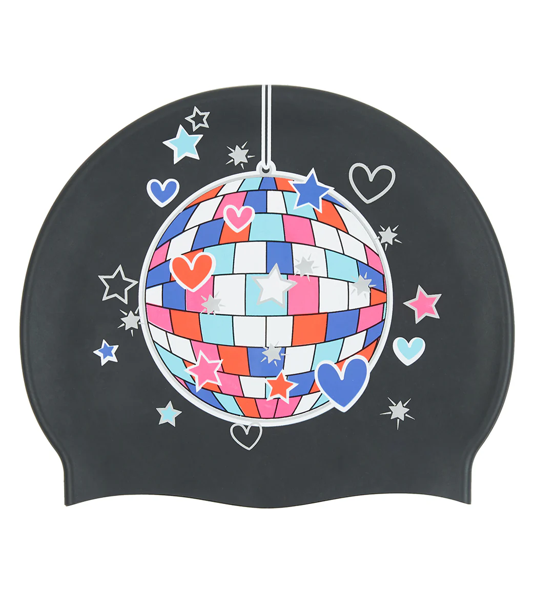 Sporti Limited Edition Disco Valentine Silicone Swim Cap - Image 3