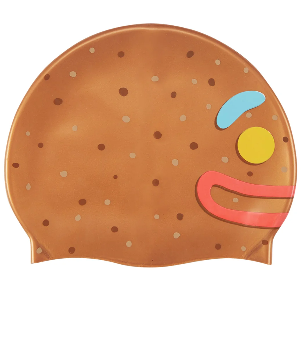 Sporti Limited Edition Ginger Bread Head Silicone Swim Cap Jr. - Image 4