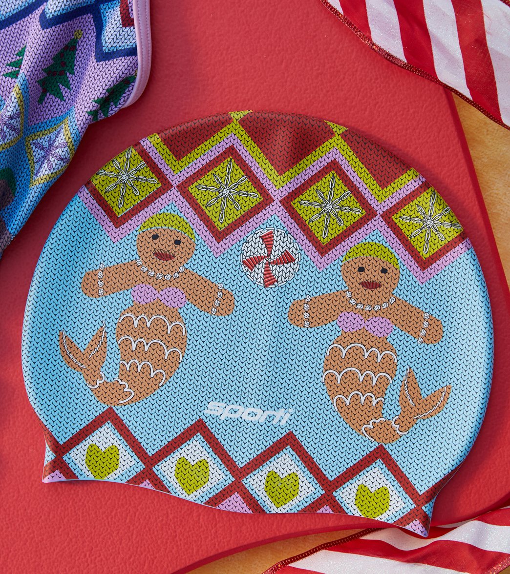Sporti Limited Edition Granny Sweater Mermaid Silicone Swim Cap - Image 5