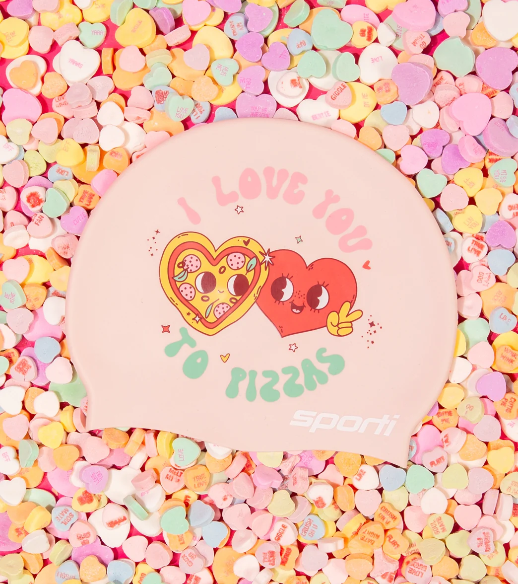 Sporti Limited Edition Pizza Love Silicone Swim Cap - Image 7