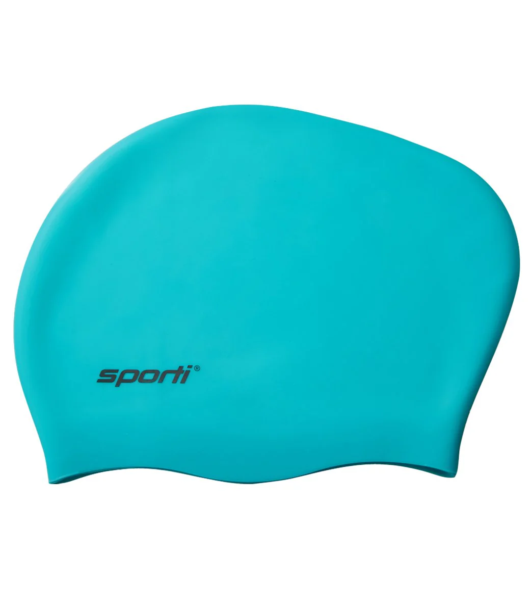 Sporti Long Hair Bun Silicone Swim Cap Set of 2 - Image 19