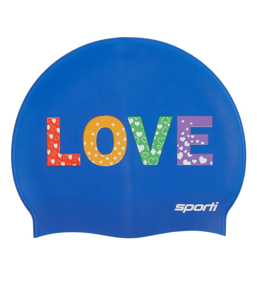 Sporti Love Hearts Silicone Swim Cap - Image 6