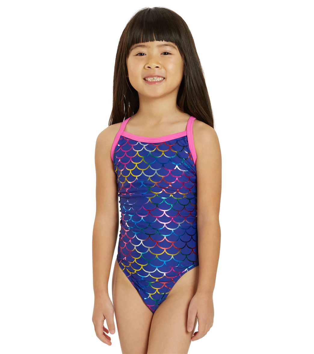 Sporti Mermaid Fancy Foil Thin Strap One Piece Swimsuit Youth (22-28) - Image 8