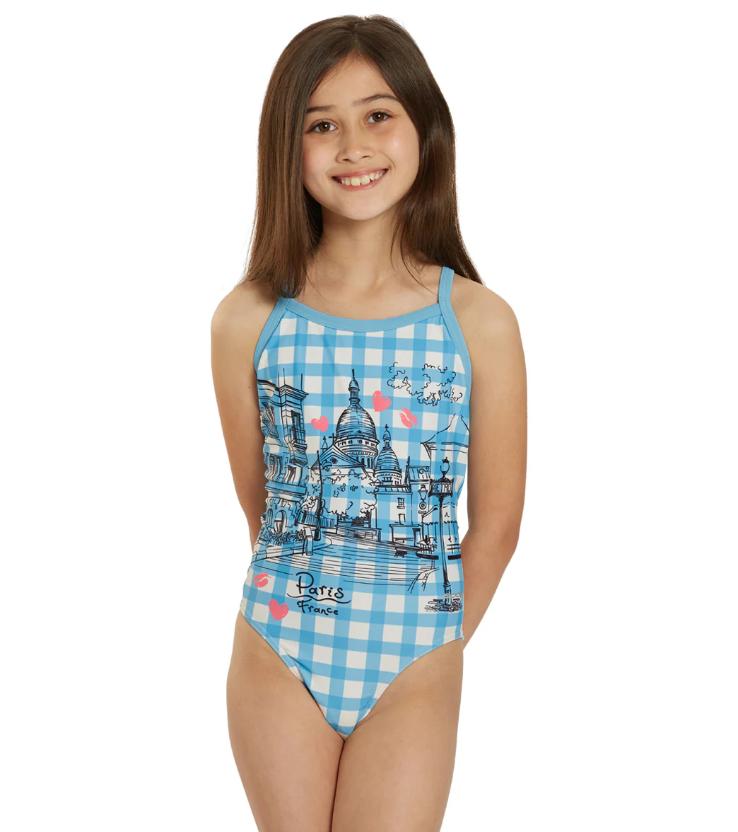Sporti Paris Bistro Blues Thin Strap One Piece Swimsuit (22-44) - Image 14