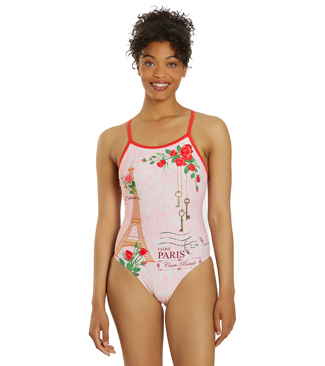 Sporti Paris Mon Amour Thin Strap One Piece Swimsuit (22-44) - Image 2