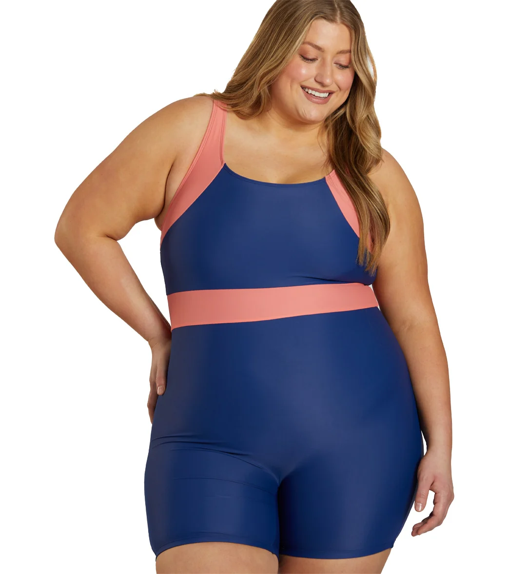 Sporti Plus Size Colorblock Unitard One Piece Swimsuit - Image 15