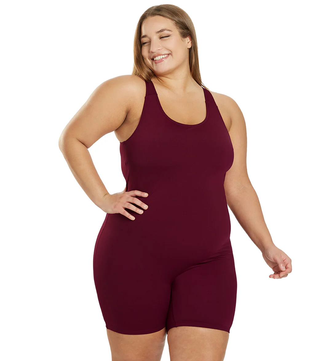 Sporti Plus Size HydroLast Chlorine Resistant Scoop Back Unitard One Piece Swimsuit - Image 38