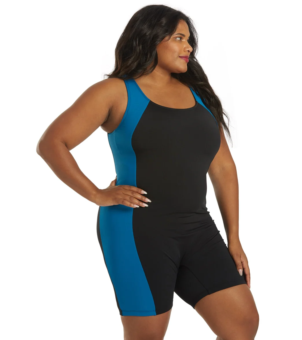 Sporti Plus Size HydroLast Chlorine Resistant Splice Scoop Back Unitard One Piece Swimsuit - Image 9