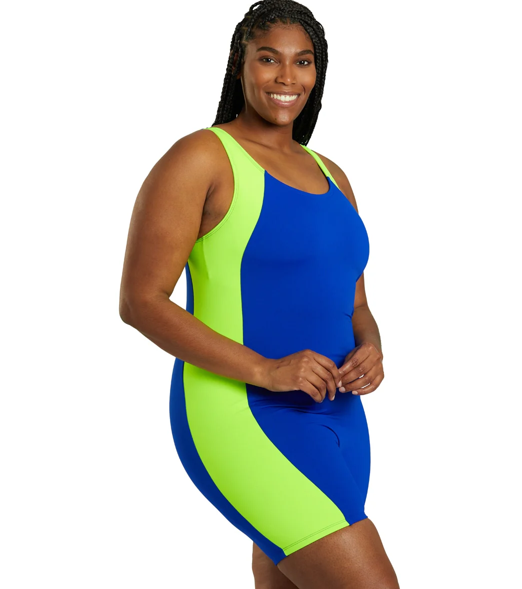 Sporti Plus Size HydroLast Chlorine Resistant Splice Scoop Back Unitard One Piece Swimsuit - Image 54