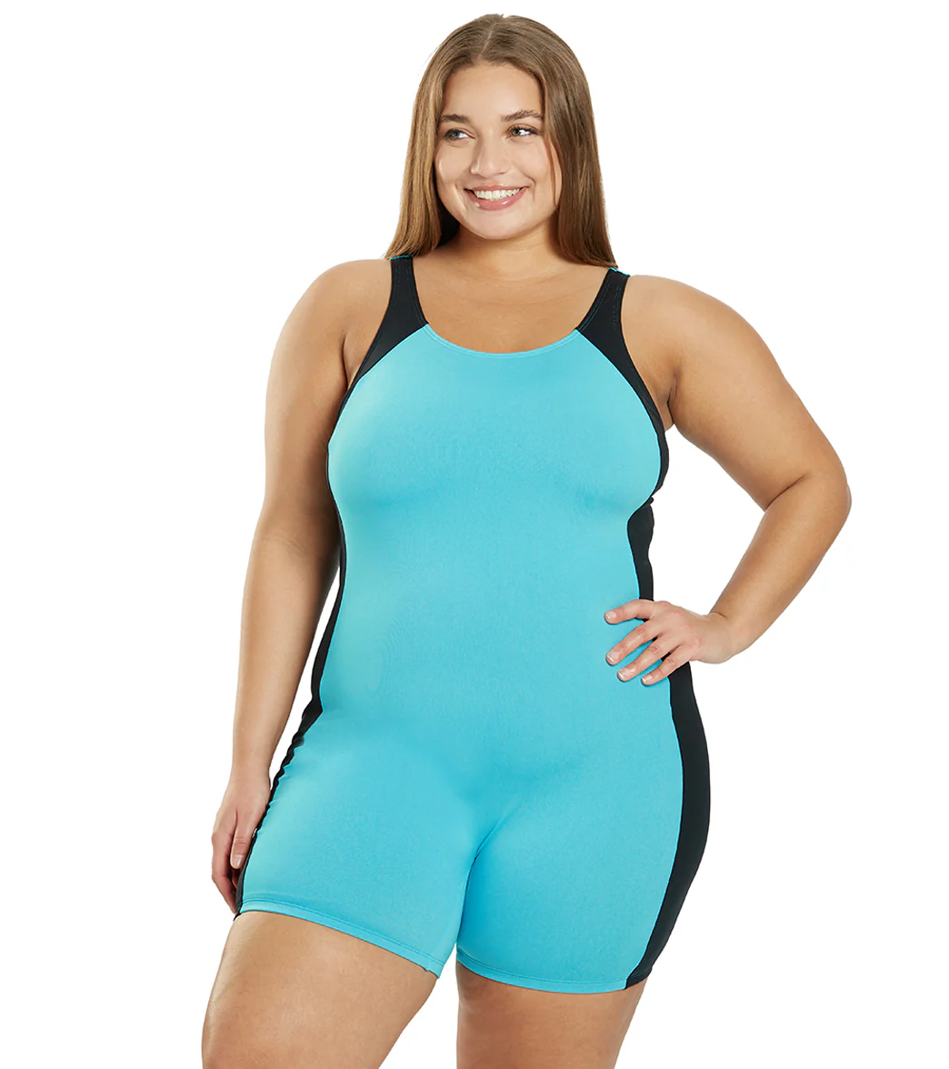 Sporti Plus Size HydroLast Chlorine Resistant Splice Scoop Back Unitard One Piece Swimsuit - Image 7