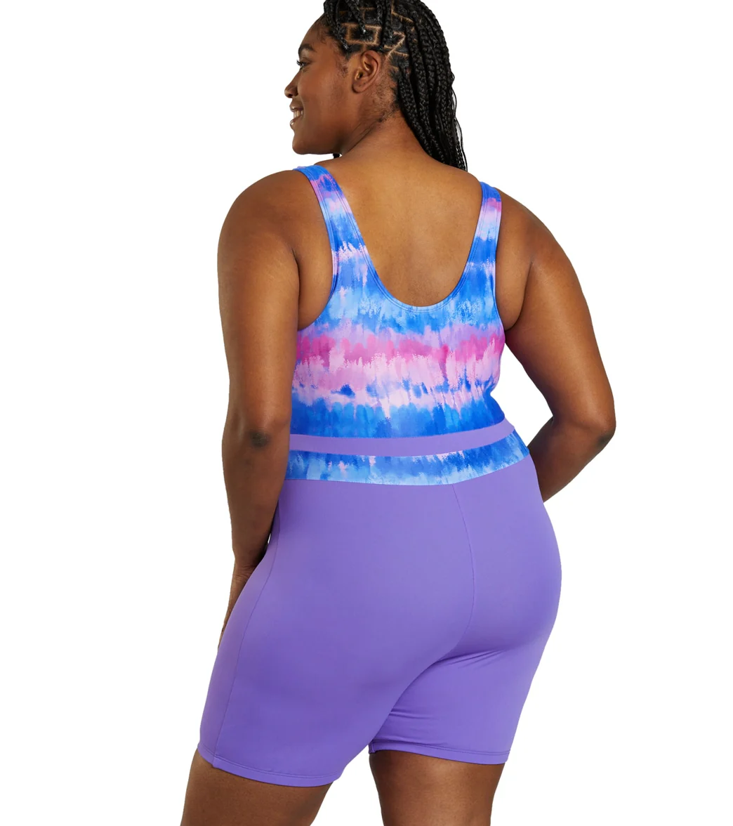 Sporti Plus Size HydroLast Malibu Sunrise Chlorine Resistant Scoop Back Unitard One Piece Swimsuit - Image 4