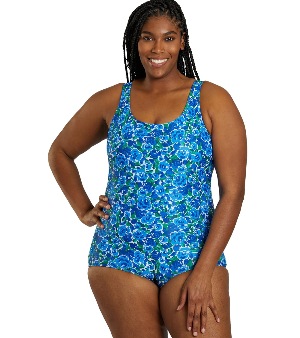Sporti Plus Size HydroLast Spring Garden Chlorine Resistant Conservative Scoop Back One Piece Swimsuit - Image 8