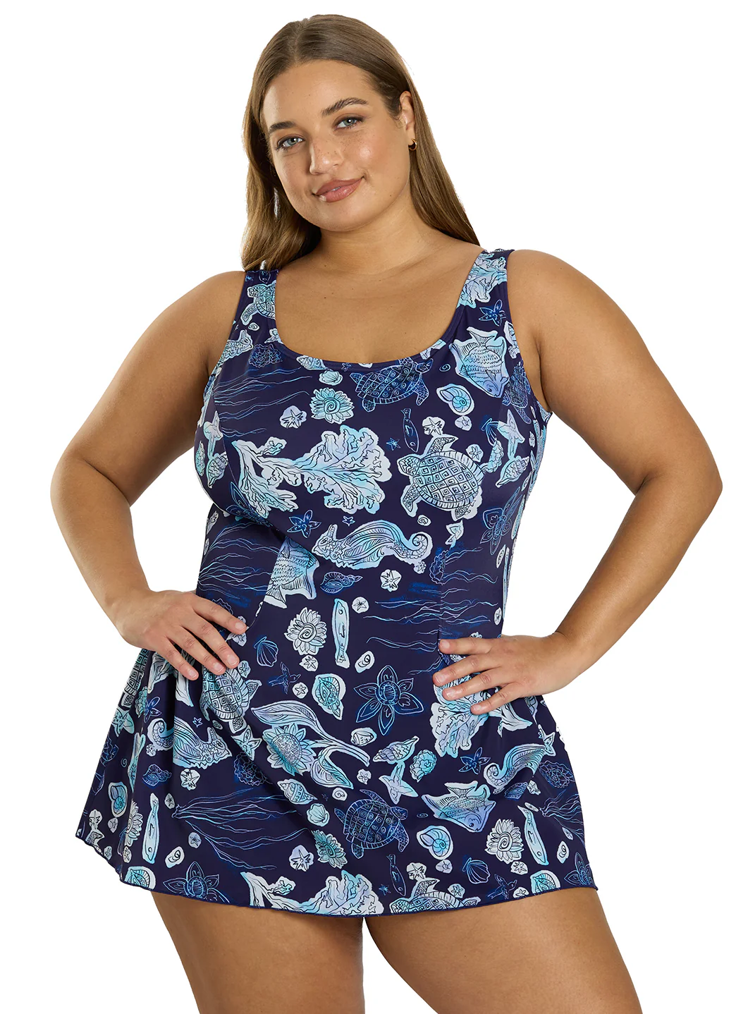 Sporti Plus Size Neptune's Reef Swim Dress - Image 3