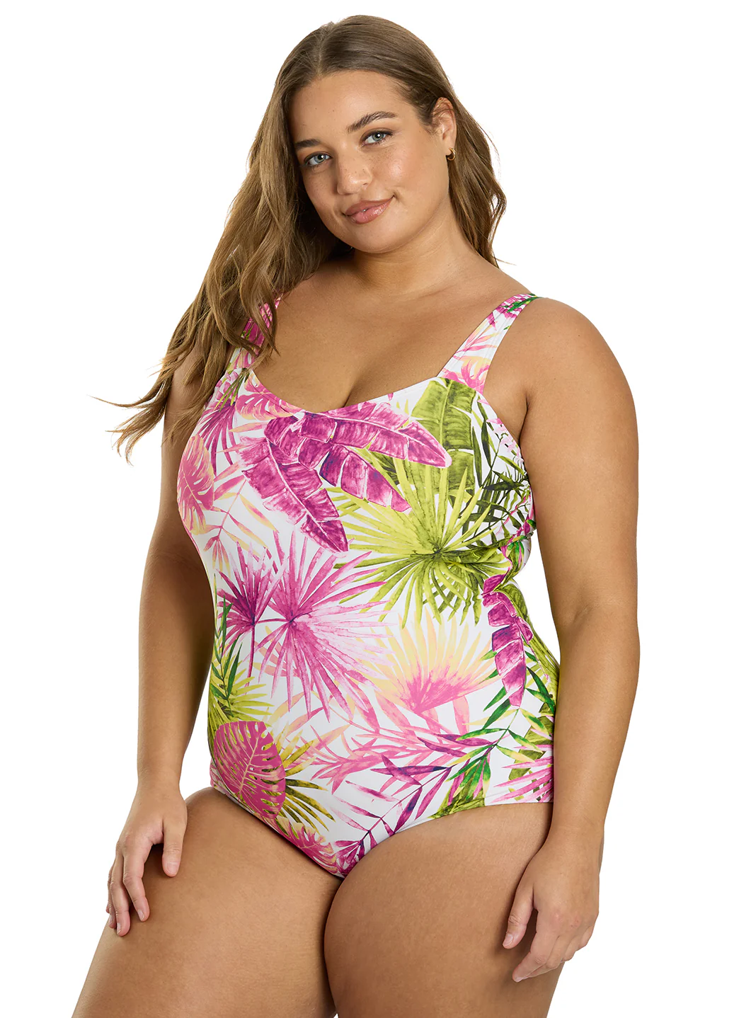 Sporti Plus Size Palm Royale Moderate Printed Sweetheart One Piece Swimsuit - Image 6
