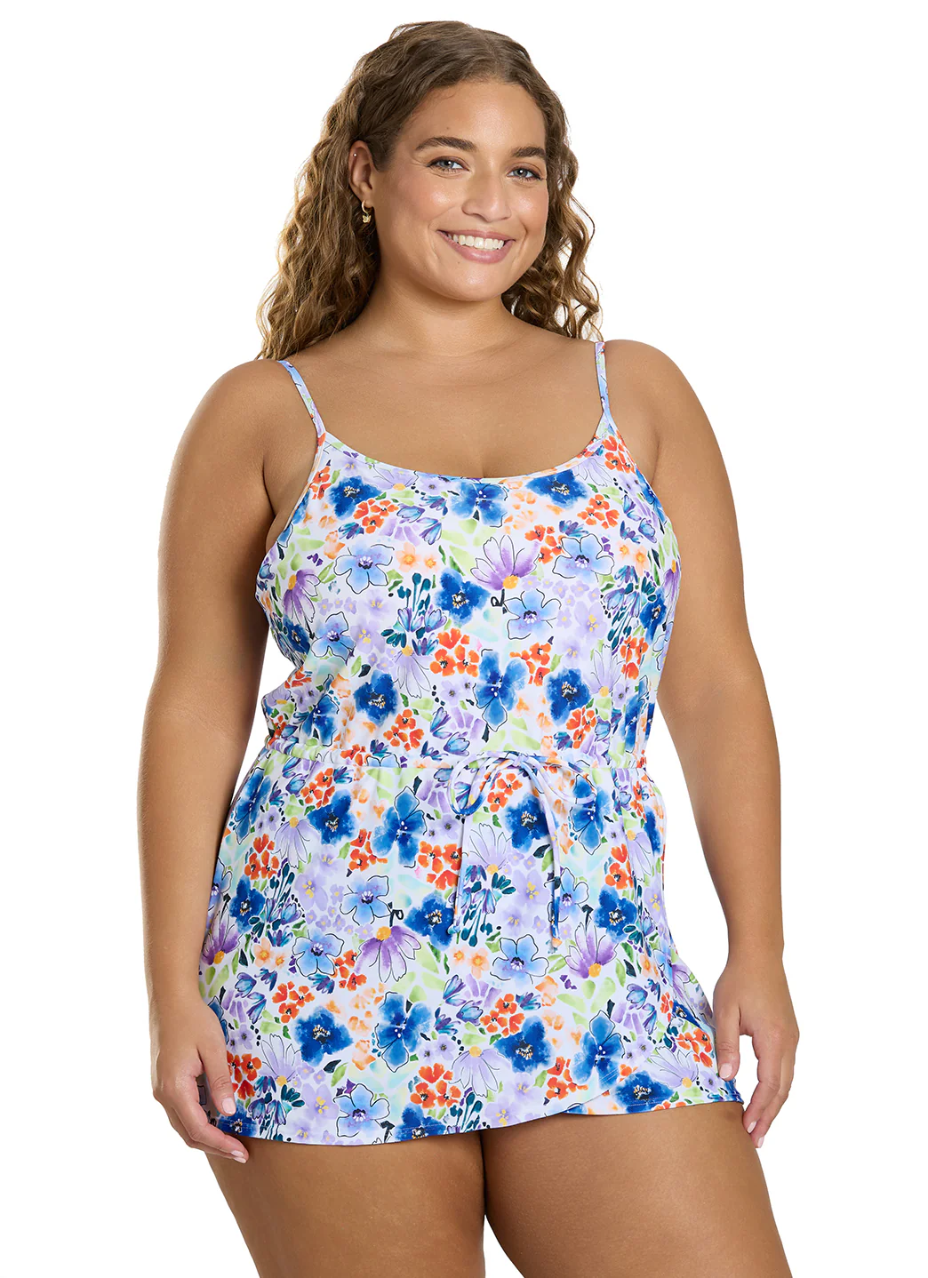 Sporti Plus Size Starlet Printed Tummy Control Swim Dress - Image 2