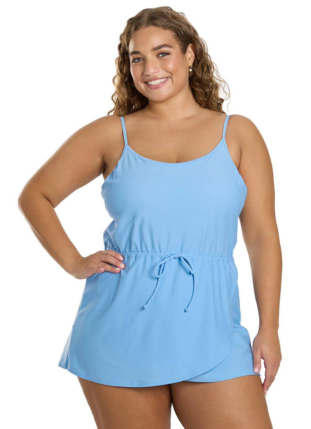 Sporti Plus Size Starlet Solid Tummy Control Swim Dress - Image 8
