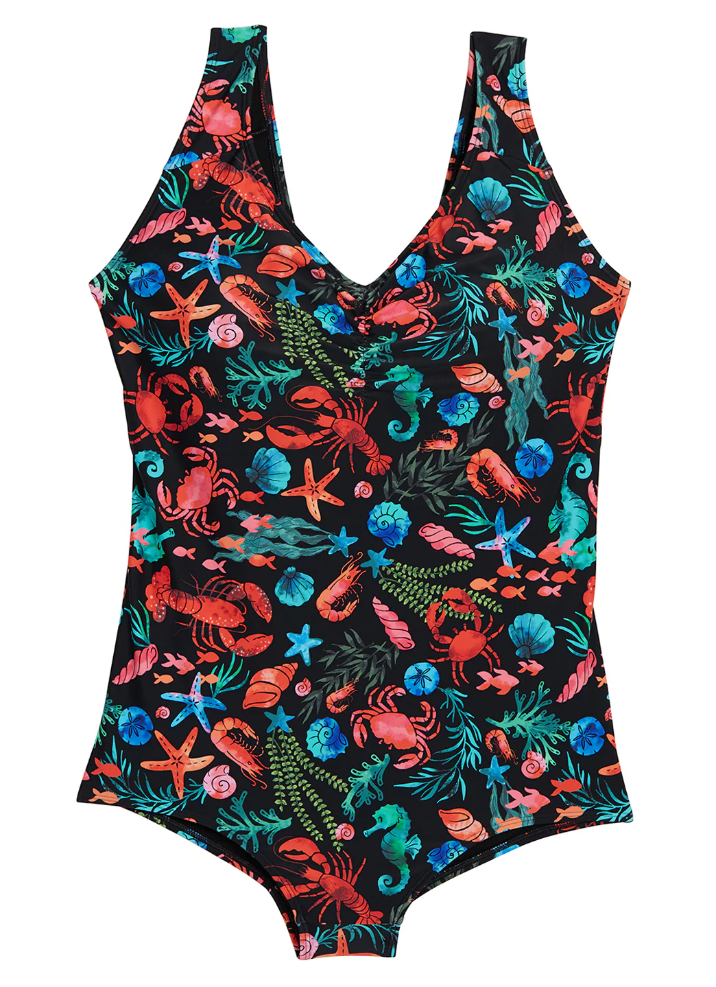 Sporti Plus Size Tide Pool Conservative Printed Girl Leg One Piece Swimsuit - Image 2