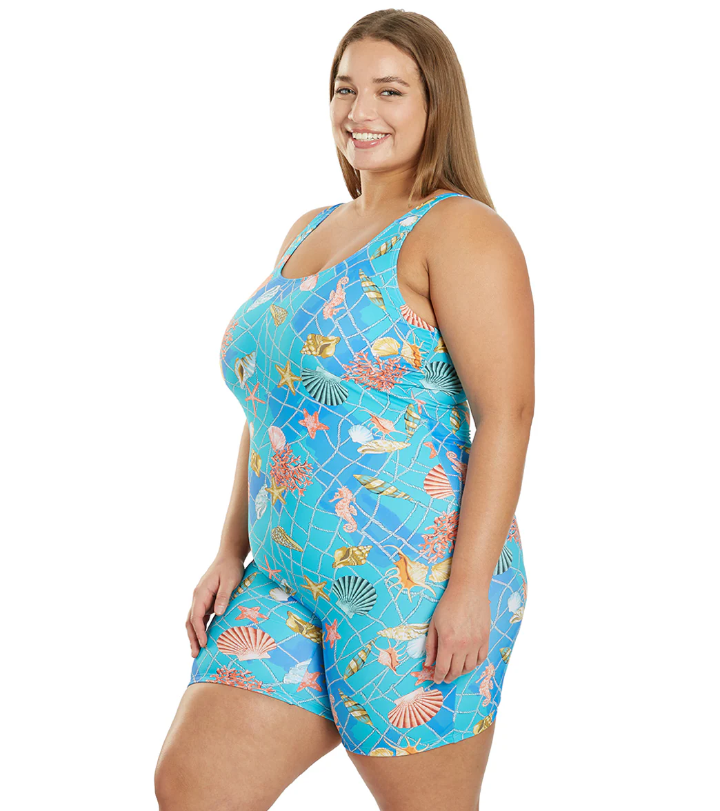 Sporti Plus Size Unitard Caribbean Sea One Piece Swimsuit - Image 4