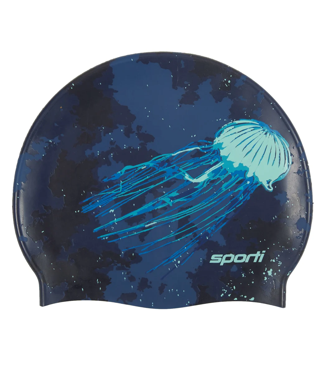 Sporti Sea Jellies Silicone Swim Cap - Image 11