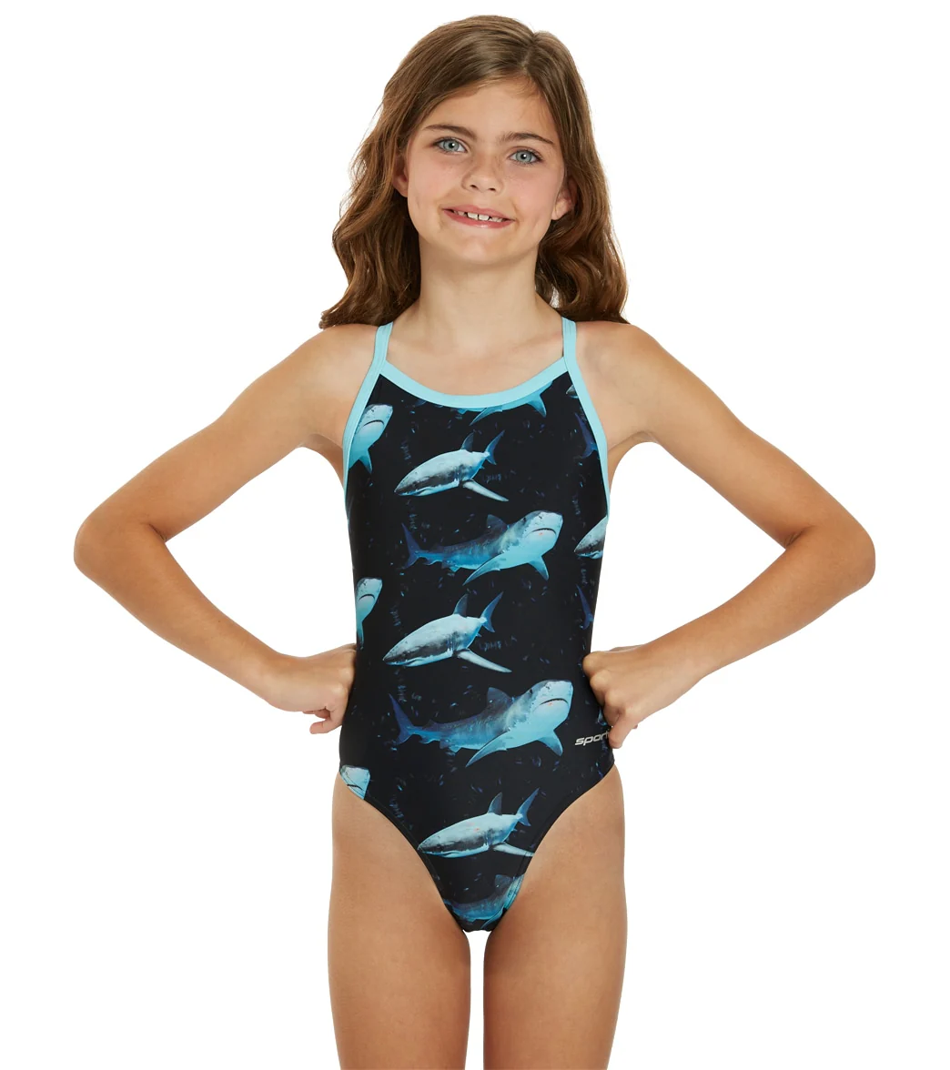 Sporti Sharkies Thin Strap One Piece Swimsuit Youth (22-28) - Image 6