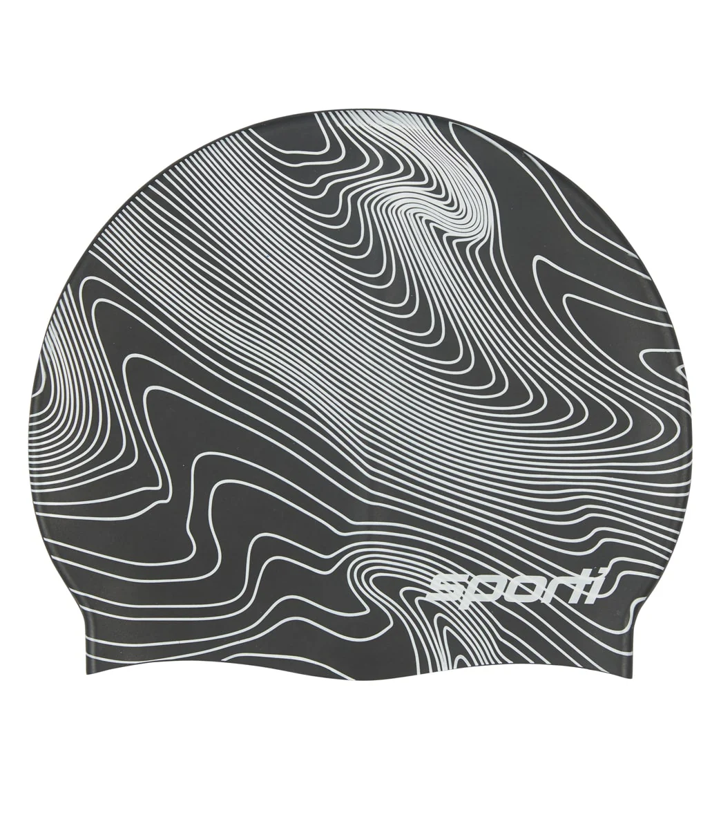 Sporti Sonar Waves Silicone Swim Cap - Image 6