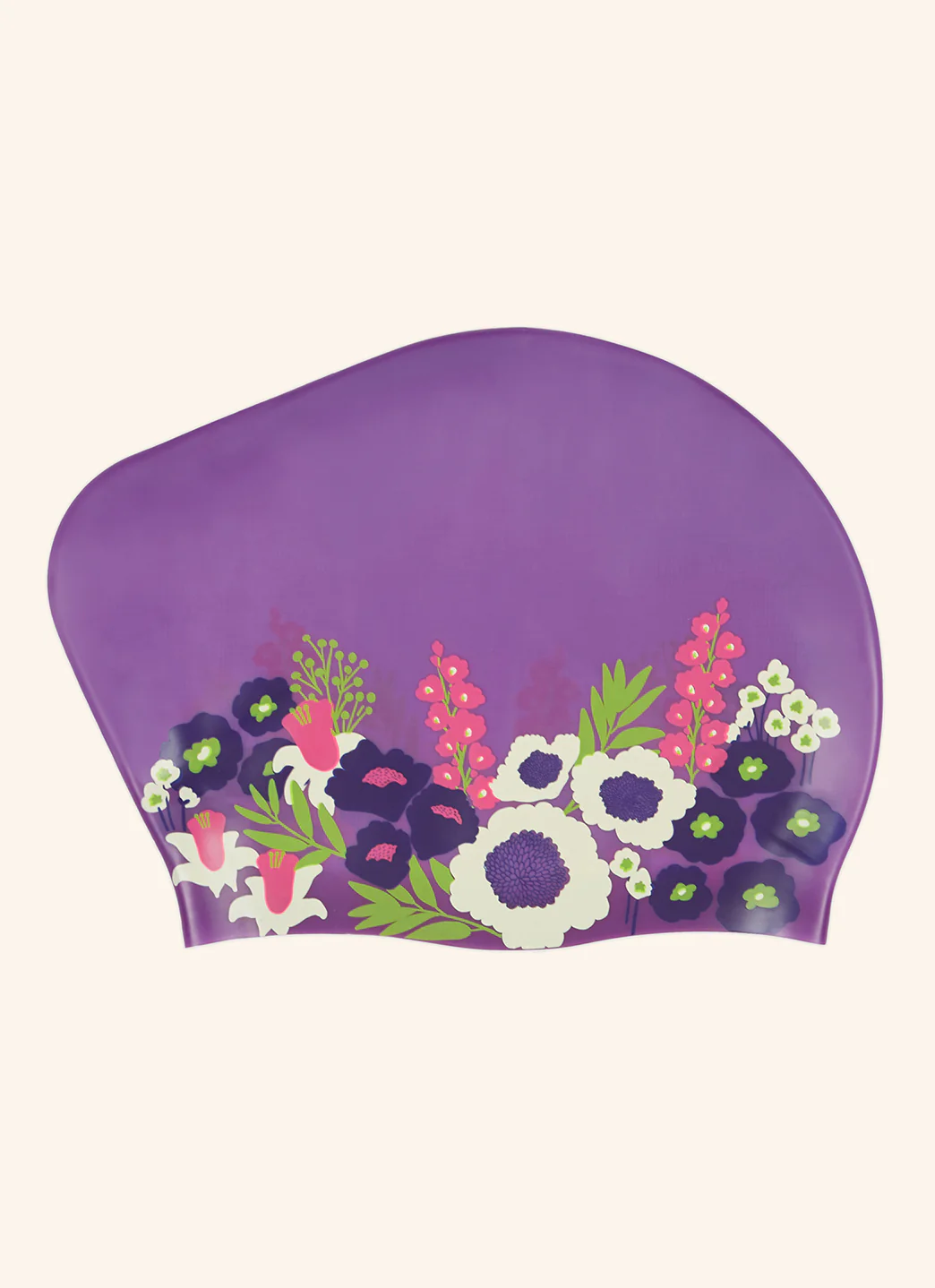 Sporti Spring Meadow Long Hair Bun Silicone Swim Cap - Image 5