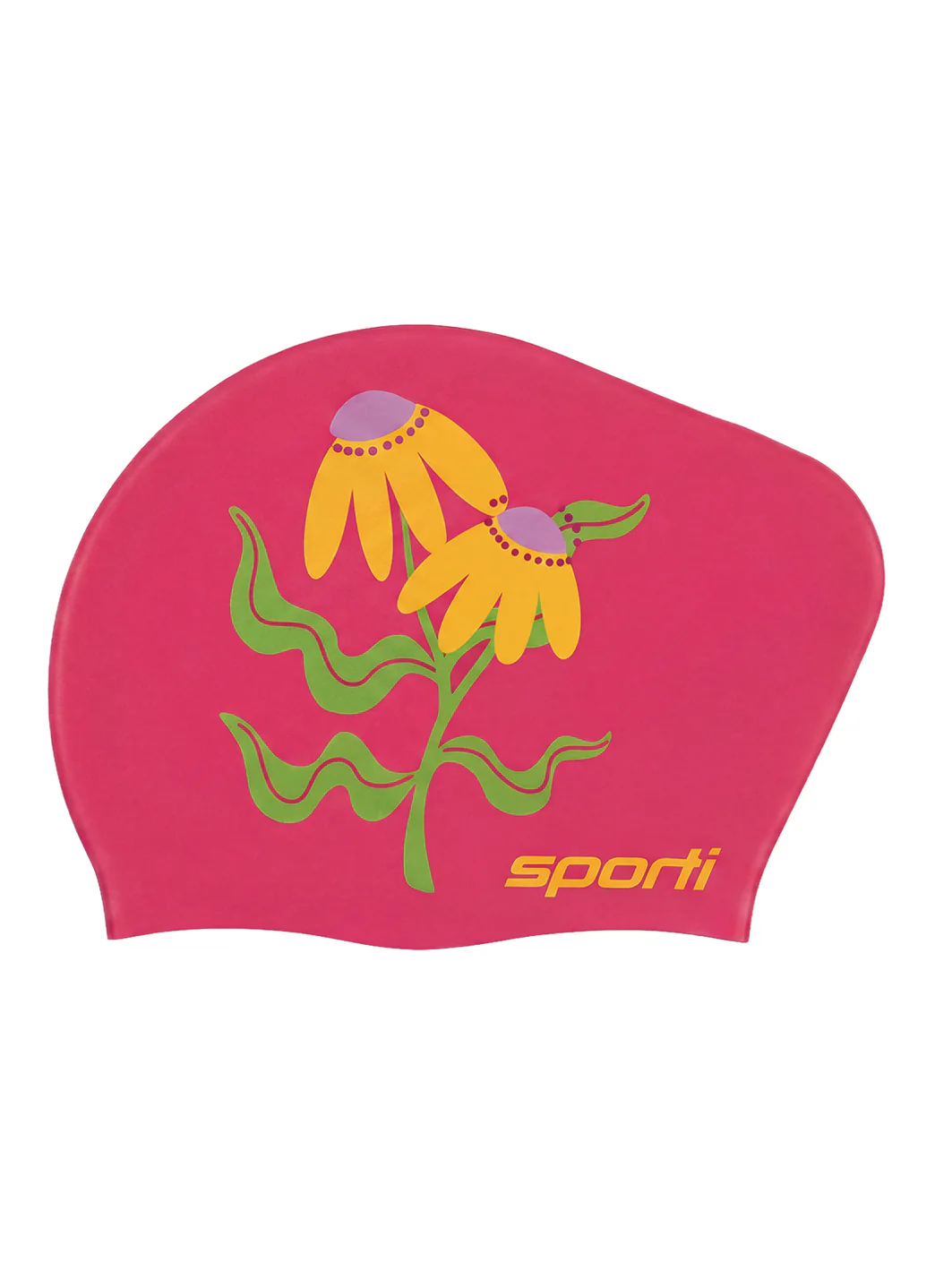 Sporti Sunny Bloom Long Hair Bun Silicone Swim Cap - Image 4