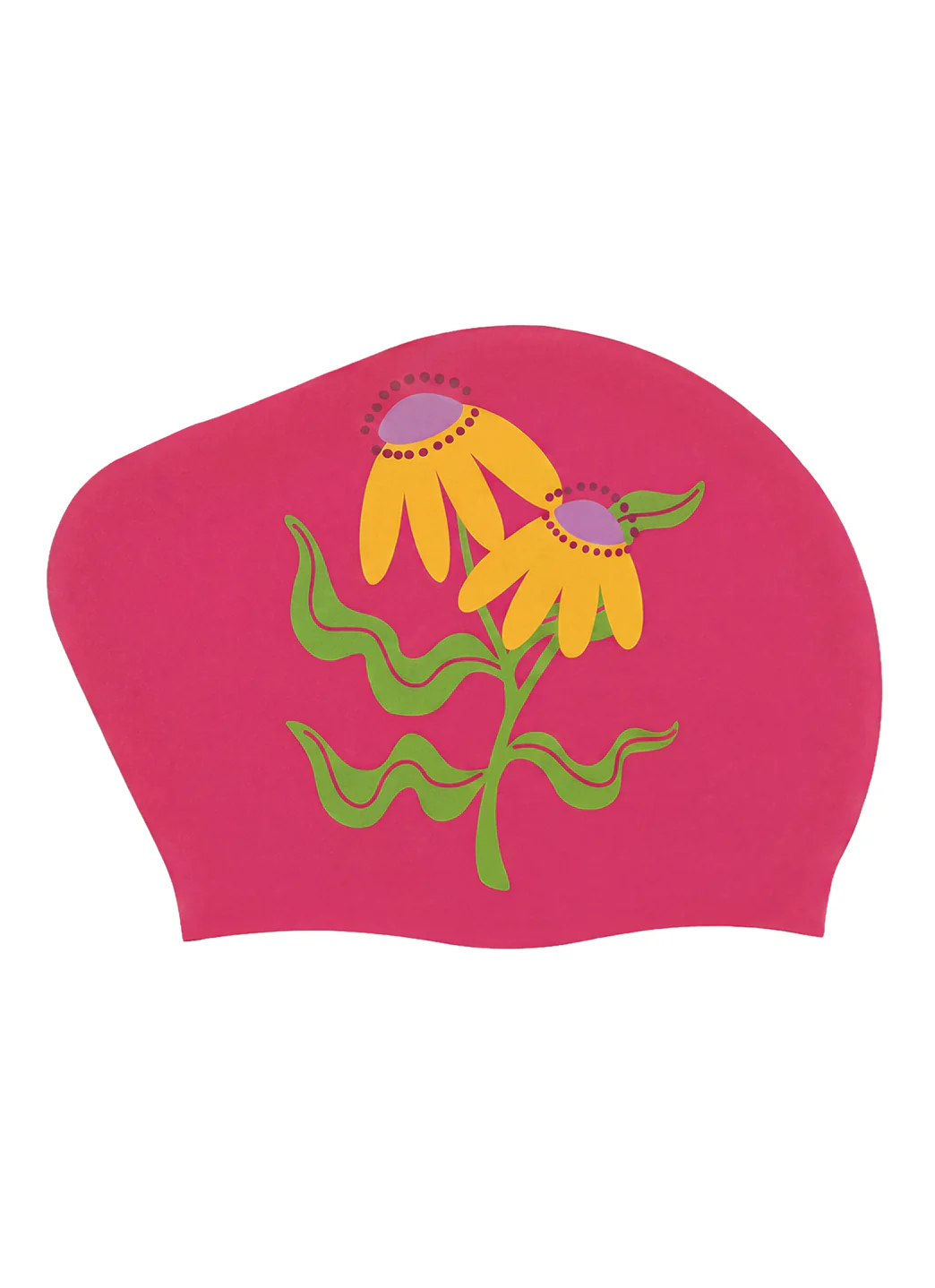 Sporti Sunny Bloom Long Hair Bun Silicone Swim Cap - Image 5
