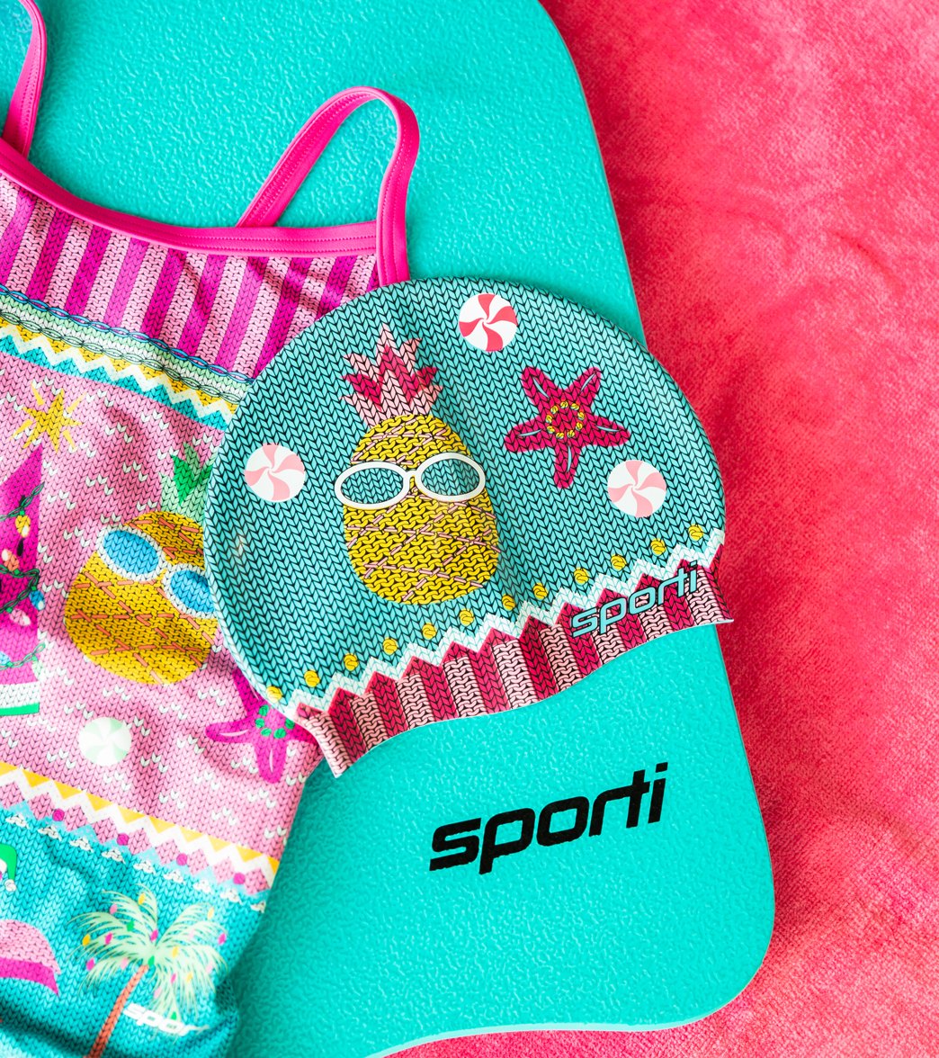 Sporti Tropical Holiday Silicone Swim Cap Jr. - Image 11