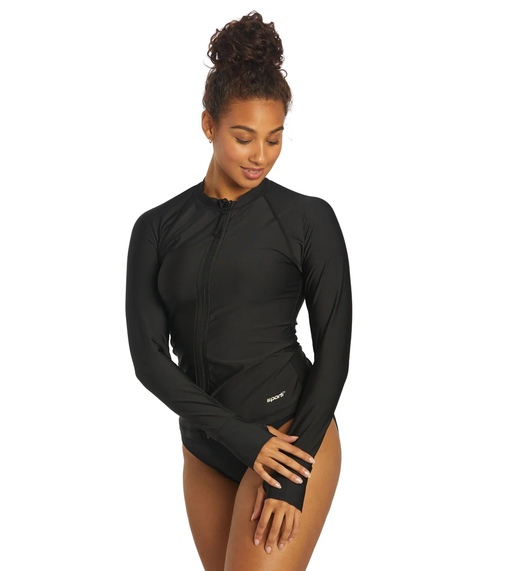 Sporti Women's Long Sleeve Zip Front UPF 50+ Rash Guard - Image 9