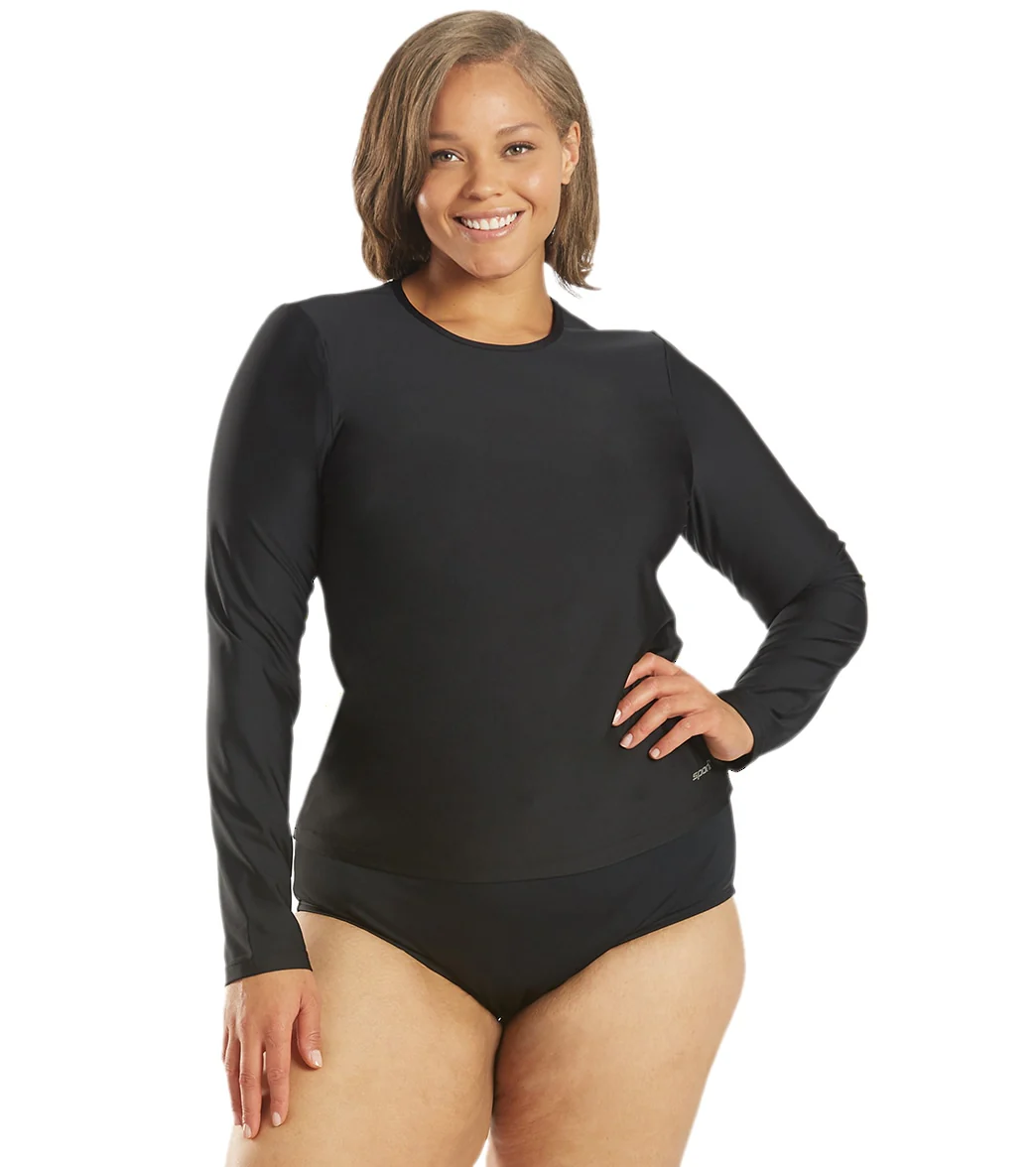Sporti Women's Plus Size L/S UPF 50+ Comfort Fit Rash Guard - Image 11