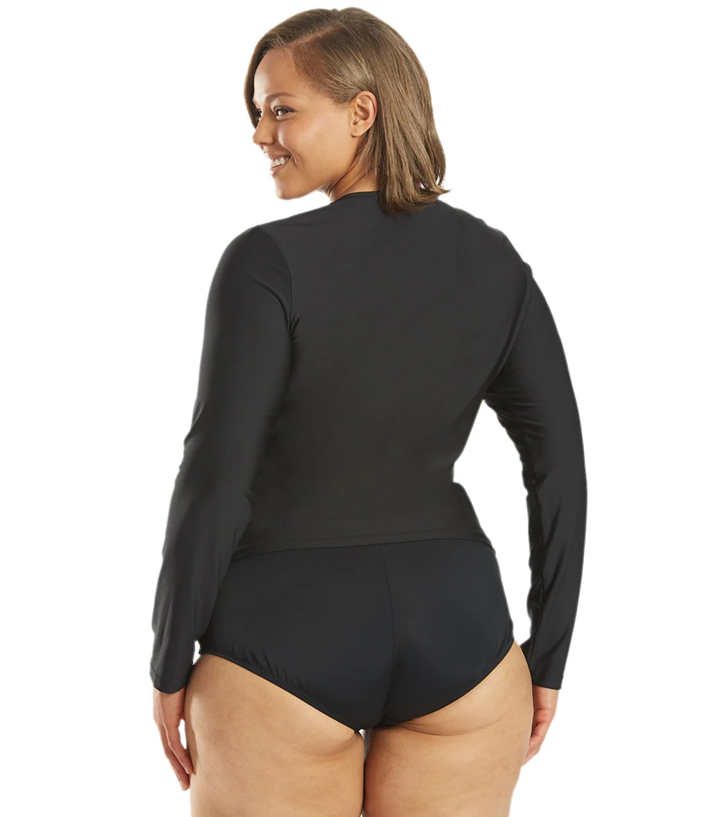 Sporti Women's Plus Size L/S UPF 50+ Comfort Fit Rash Guard - Image 13