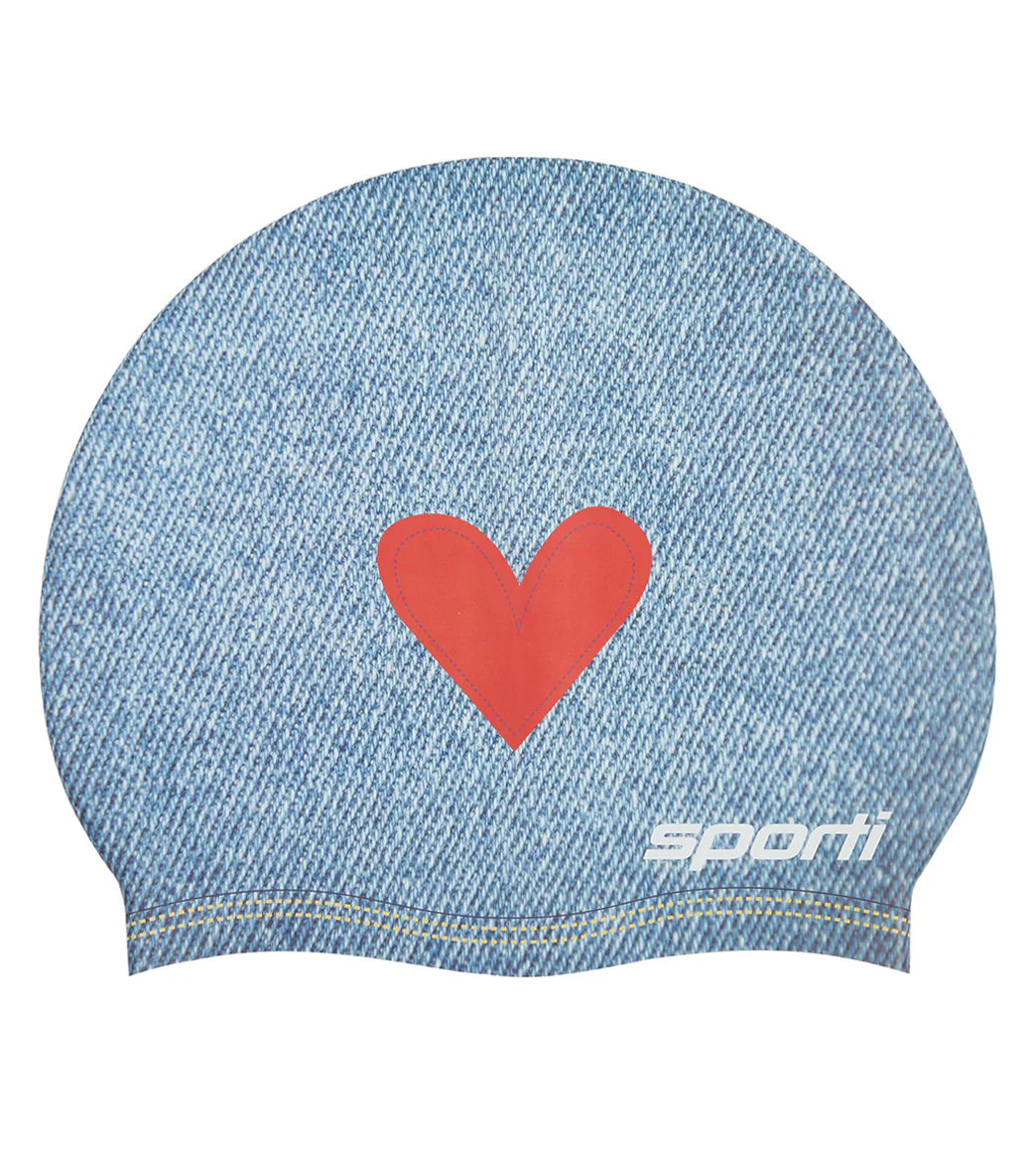 Sporti x Alex & Gretchen Walsh Blue Jean Baby Silicone Swim Cap - Image 2
