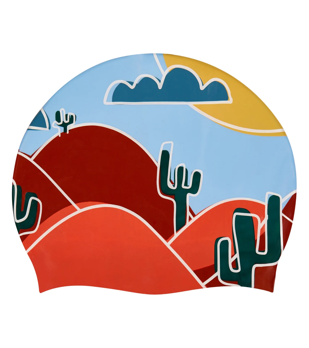 Sporti x aLILscribble Limited Edition Desert Silicone Swim Cap - Image 2