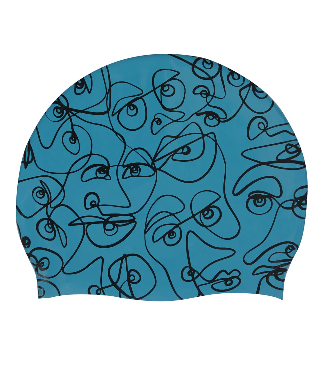 Sporti x aLILscribble Limited Edition Divide Silicone Swim Cap - Image 3