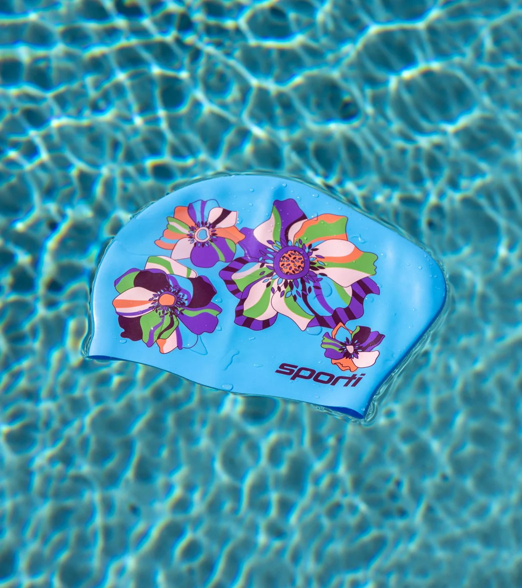 Sporti x Gretchen Walsh In Bloom Long Hair Bun Silicone Swim Cap - Image 9