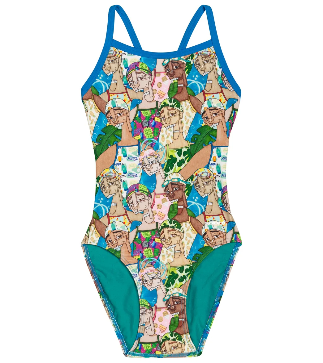 Sporti x Mat Chavez Limited Edition Backstroke Beauties Thin Strap One Piece Swimsuit Youth (22-28) - Image 5