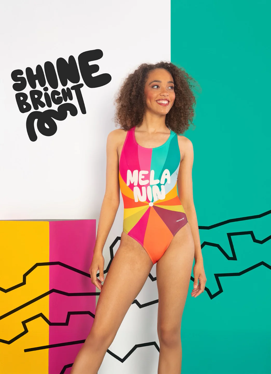 Sporti x She Is This Limited Edition Melanin Wide Strap Cross Back One Piece Swimsuit (26-40) - Image 2
