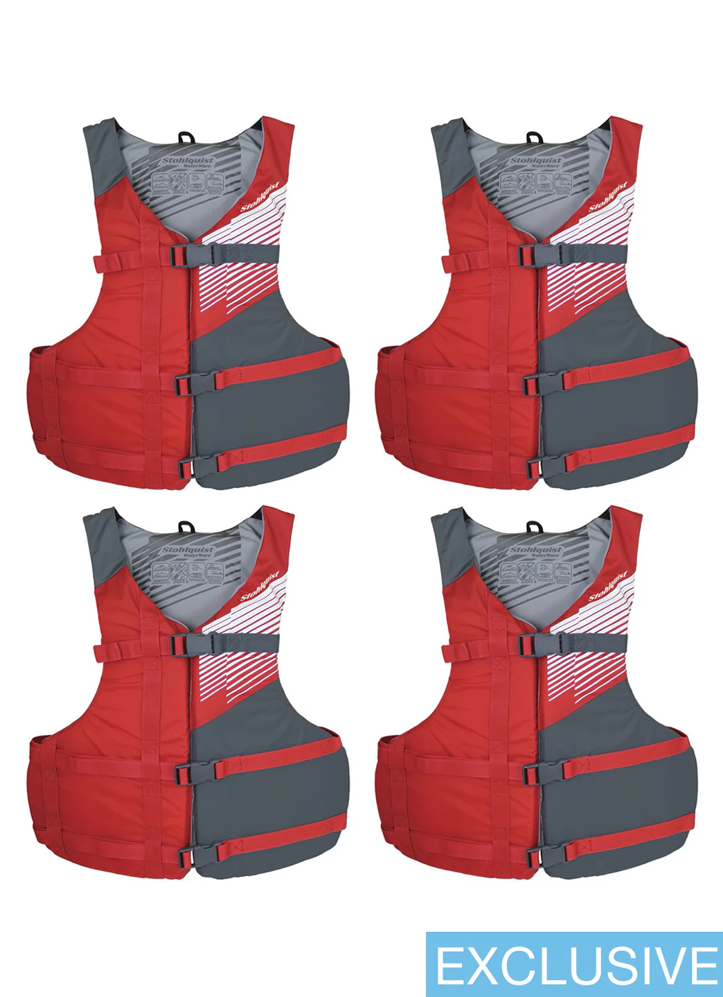 Stohlquist Adult USCG PFD 4 Pack