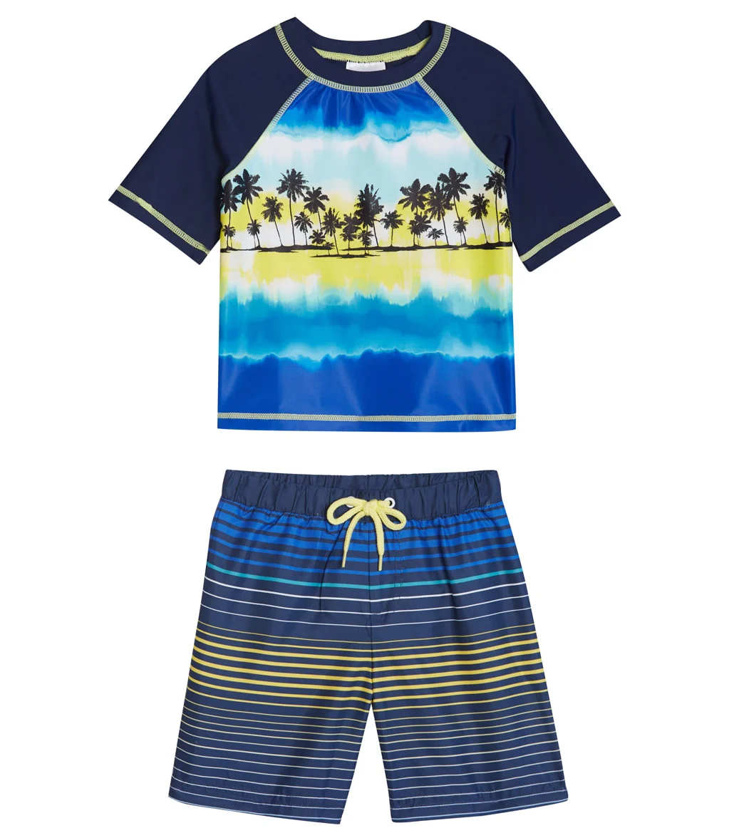 Swimfix Boys' Blue Crush Short Sleeve Rashguard Set (Baby, Toddler)